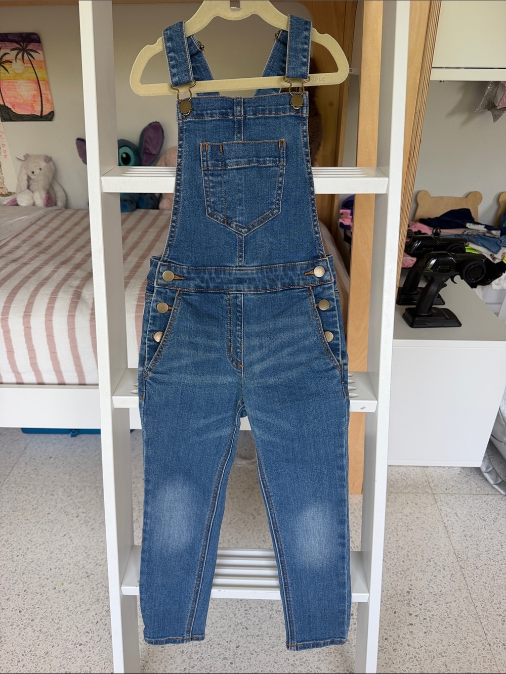 Crewcuts Indigo Denim Overalls Romper for Kids